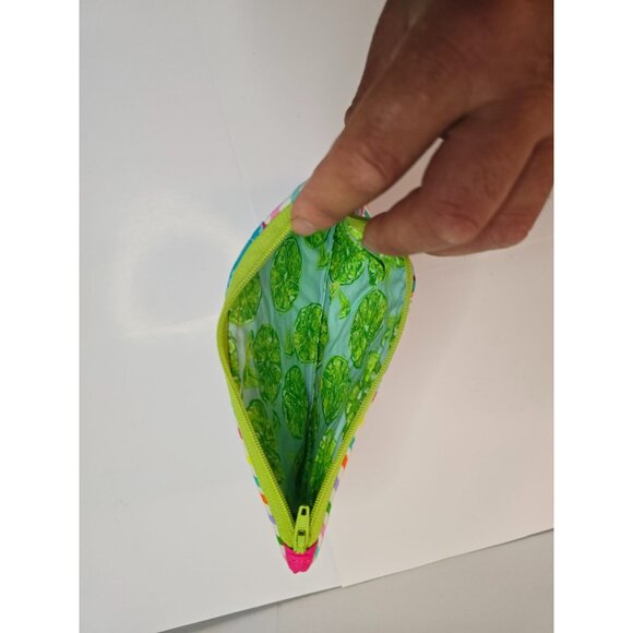 Small Makeup Bag Zipper Colorful Flower Fabric Cosmetic Casual Clutch - Picture 4 of 5